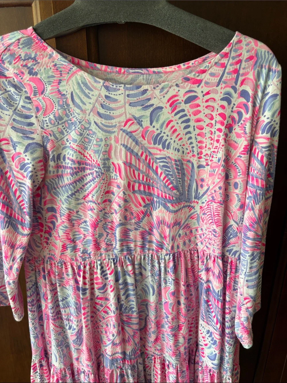 Lilly Pulitzer ladies Pink Patterned Tiered Dress